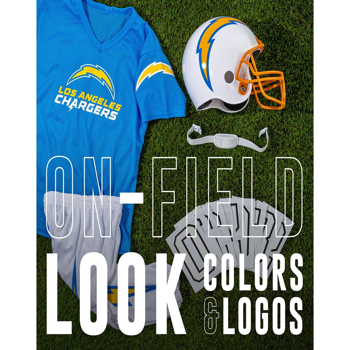 Kids Los Angeles Chargers NFL Uniform Costume Deluxe - Franklin Sports BLUE/YELLOW