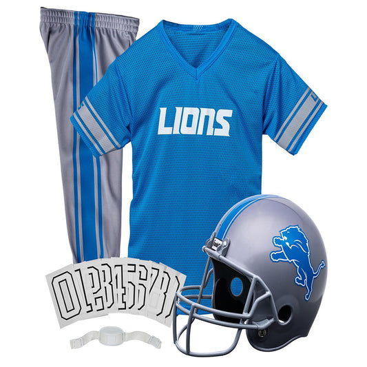 Kids Detroit Lions NFL Uniform Costume Deluxe - Franklin Sports BLUE / WHITE