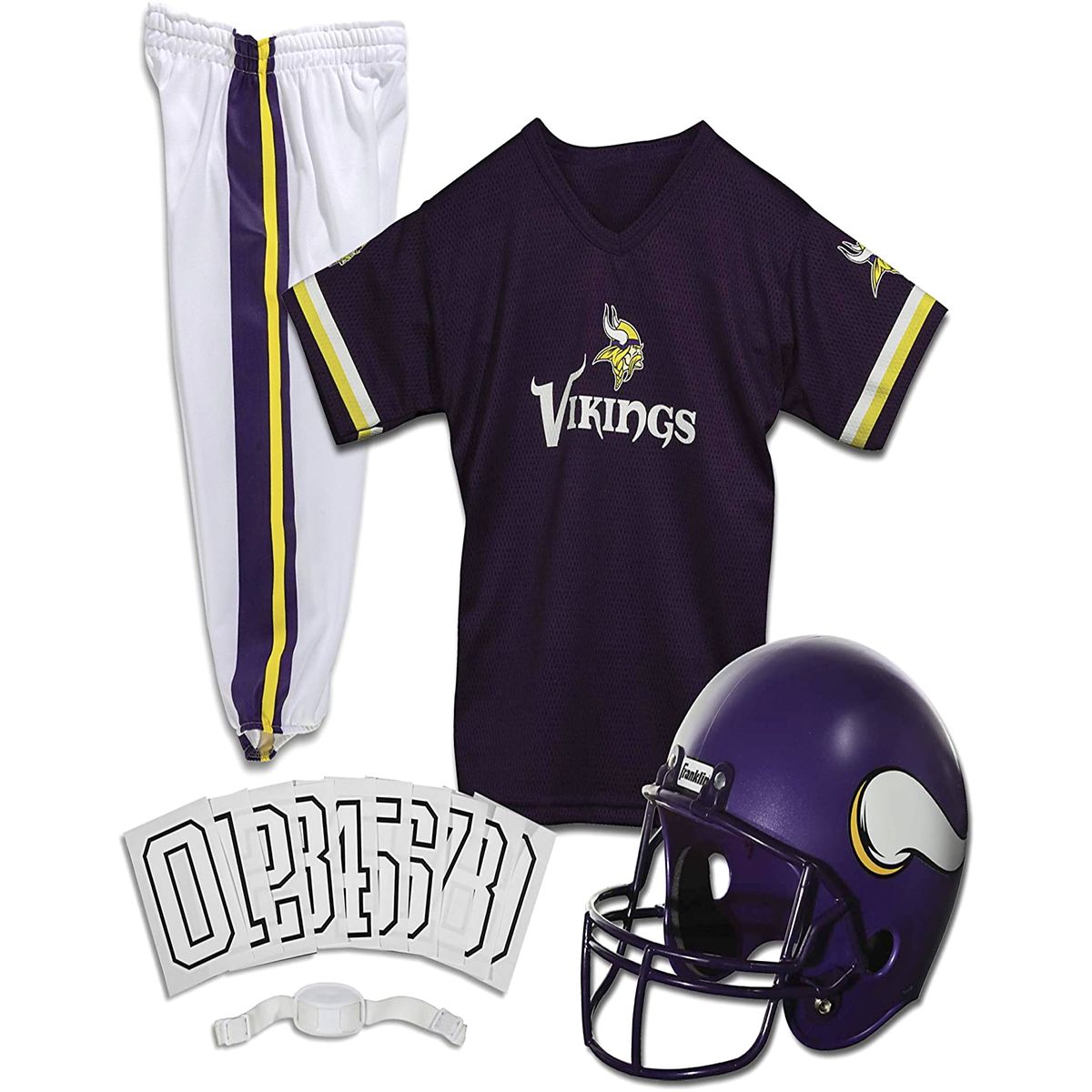 Kids Minnesota Vikings NFL Uniform Costume Deluxe - Franklin Sports YELLOW AND PURPLE