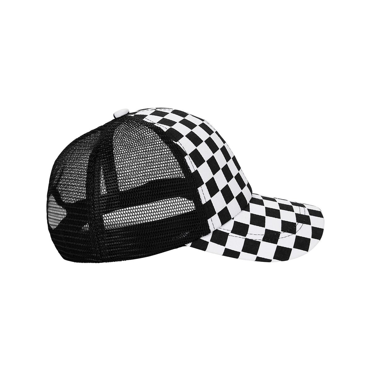 Racing Checkered Hat BLACK AND WHITE