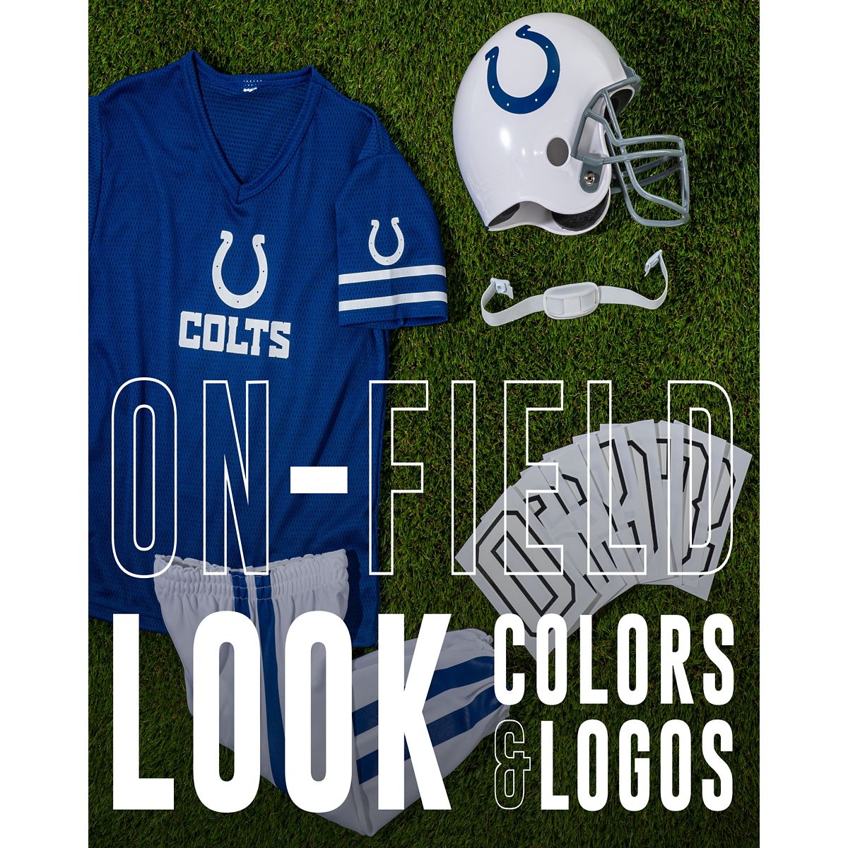 Kids Indianapolis Colts NFL Uniform Costume Deluxe - Franklin Sports BLUE / WHITE