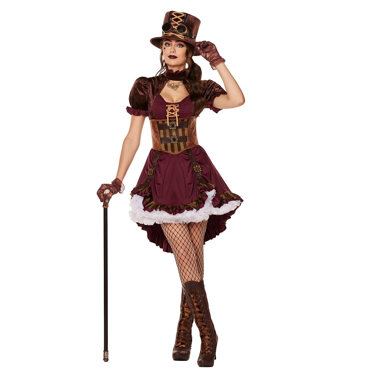 Adult Steampunk Dress Costume MAROON