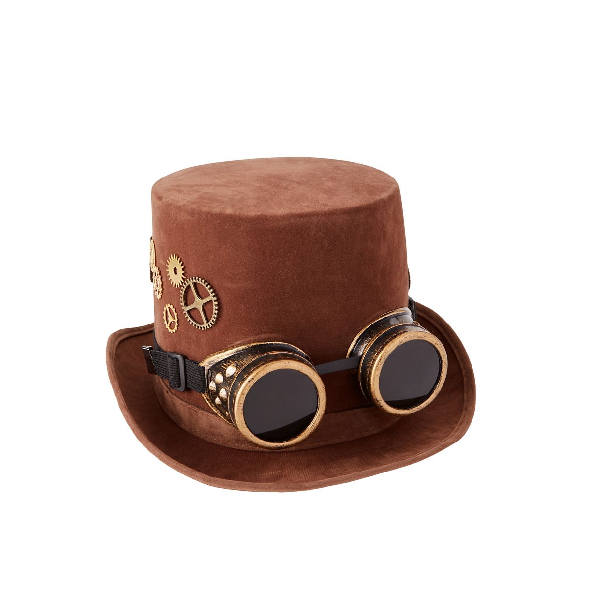 Steampunk Top Hat With Goggles BROWN