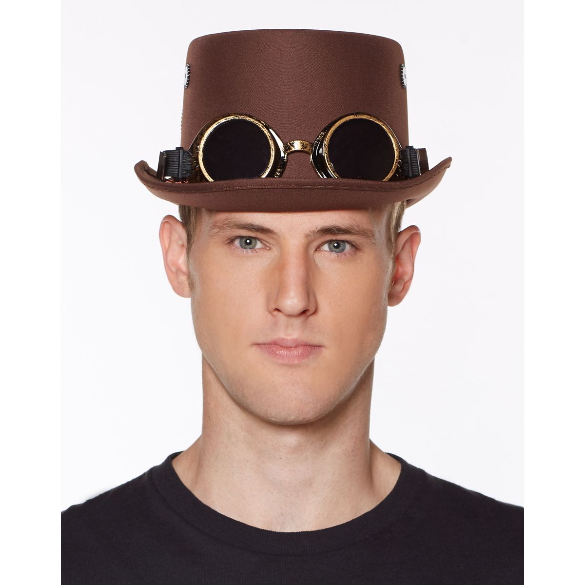 Steampunk Top Hat With Goggles BROWN