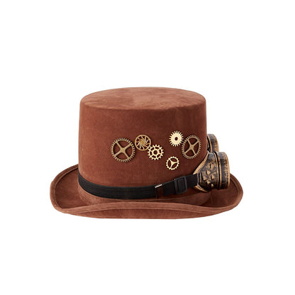 Steampunk Top Hat With Goggles BROWN