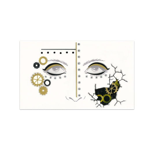 Steampunk Gear Face Decal Deluxe MULTI-COLOR