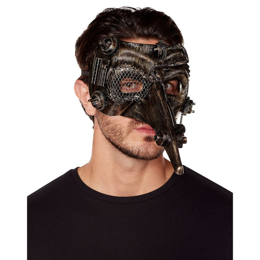 Silver Steampunk Plague Doctor Half Mask SILVER