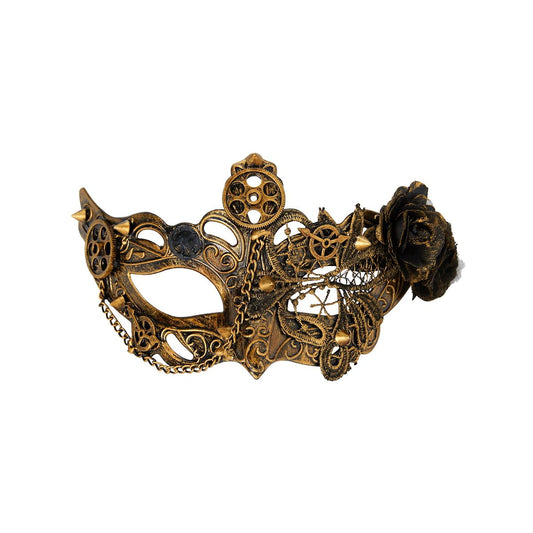 Gold Rose Steampunk Eye Half Mask GOLD
