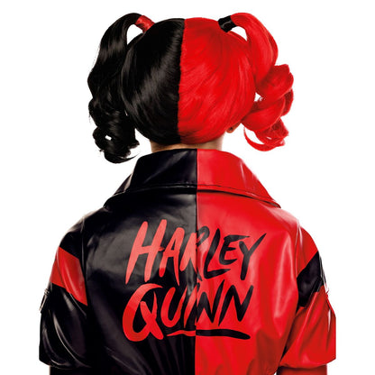 Kids Harley Quinn Wig - DC Villains BLACK AND RED