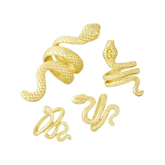 Roman Snake Rings Jewelry Set GOLD
