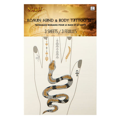 Roman Hand and Body Tattoos SILVER AND GOLD