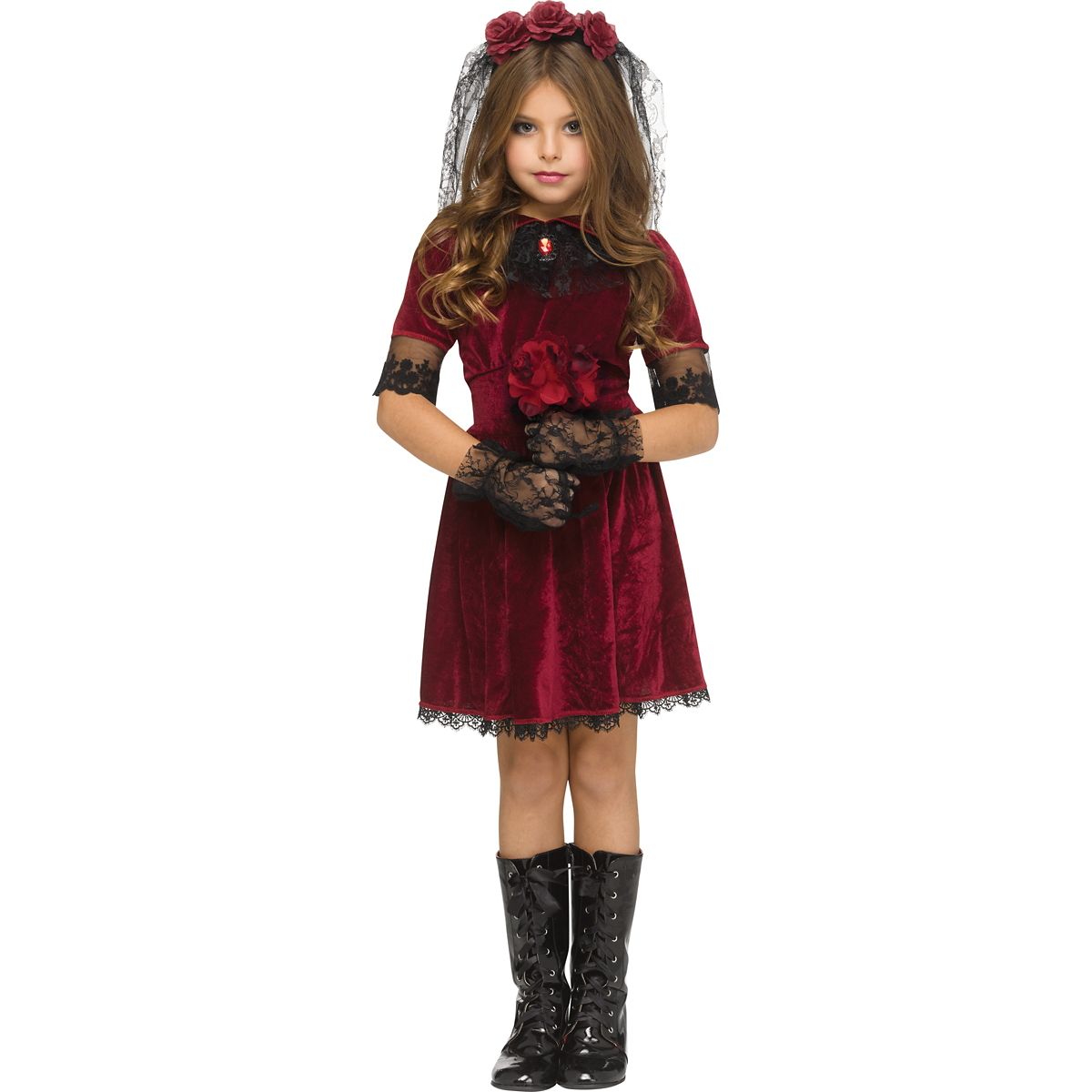 Kids Vampire Bride Costume RED