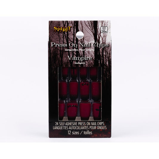 Vampire Press-On Nails BLACK AND RED
