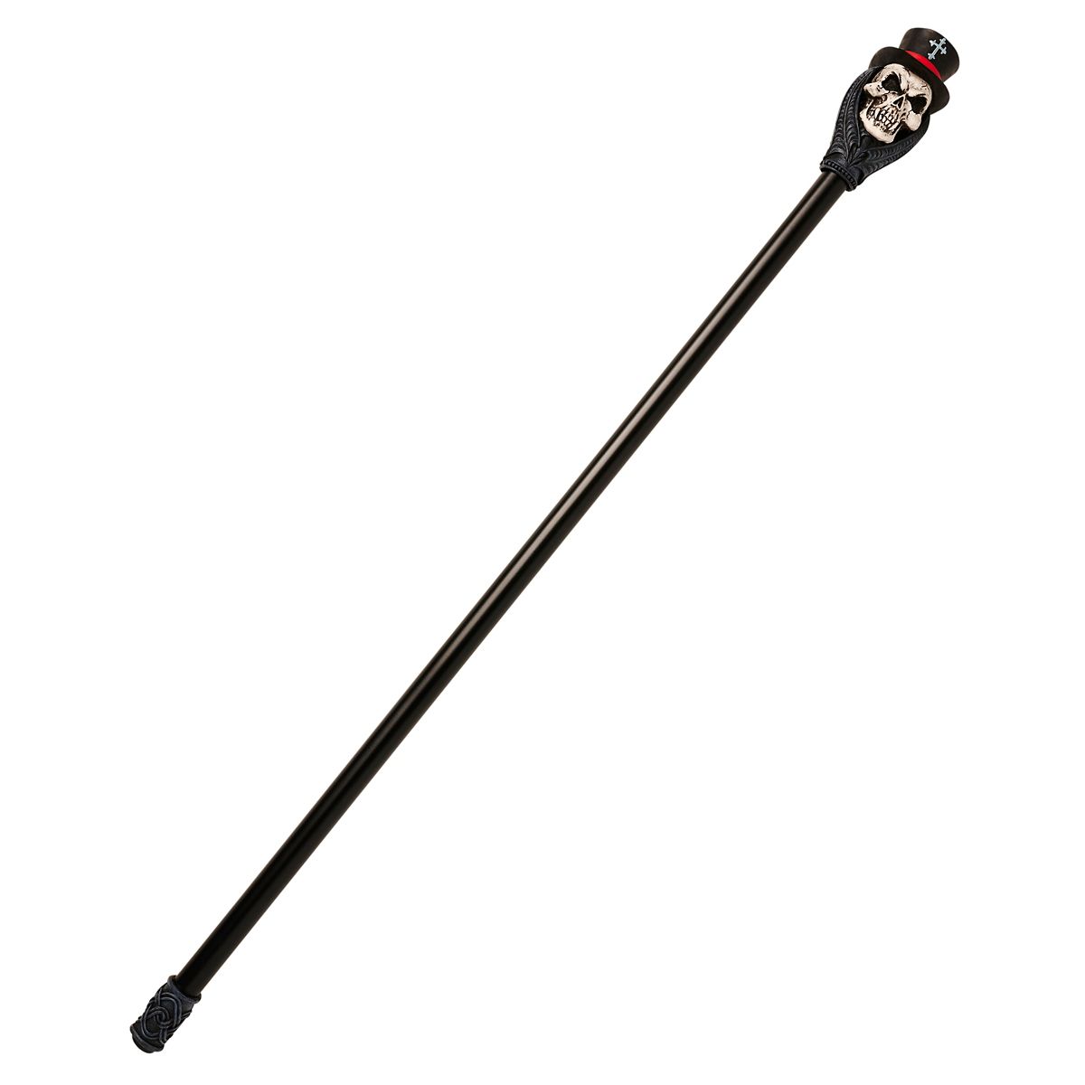 Vampire Skull and Bat Staff BLACK AND SILVER