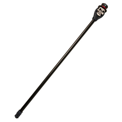 Vampire Skull and Bat Staff BLACK AND SILVER