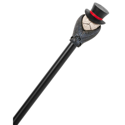 Vampire Skull and Bat Staff BLACK AND SILVER