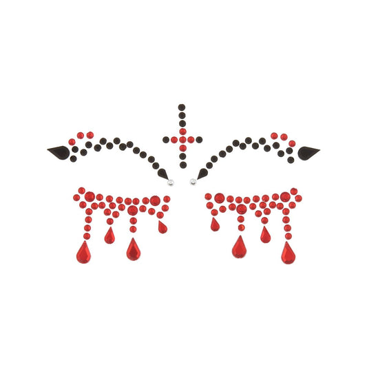 Jewel Vampire Face Decal BLACK AND RED