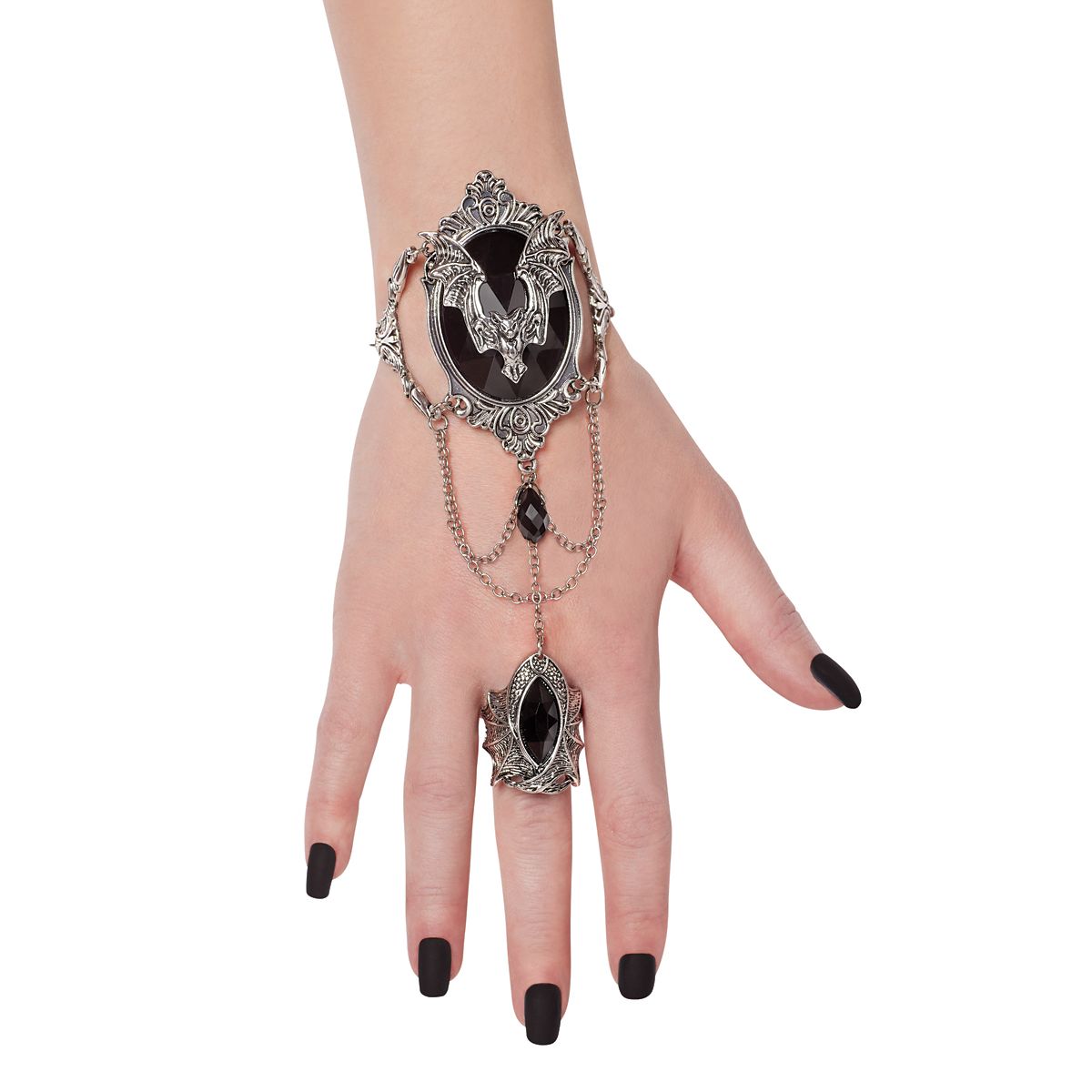 Vampire Bat Hand Chain BLACK