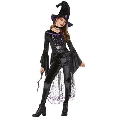 Kids Dark Coven Costume BLACK AND PURPLE