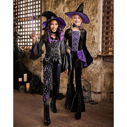 Kids Dark Coven Costume BLACK AND PURPLE