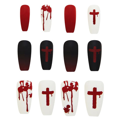 Bloody Cross Press-On Nails WHITE