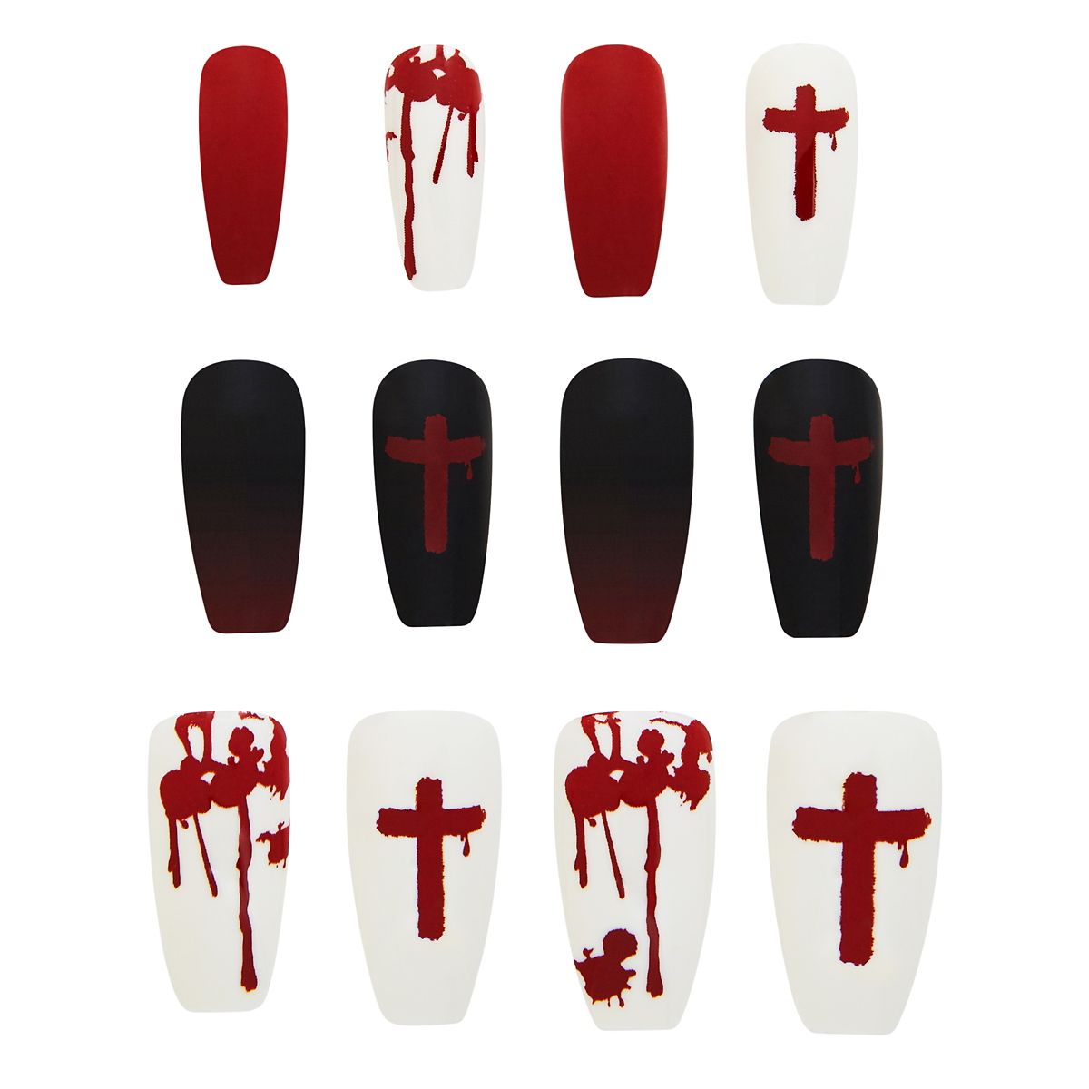 Bloody Cross Press-On Nails WHITE