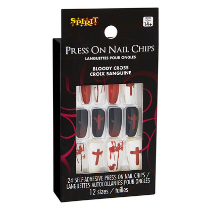 Bloody Cross Press-On Nails WHITE
