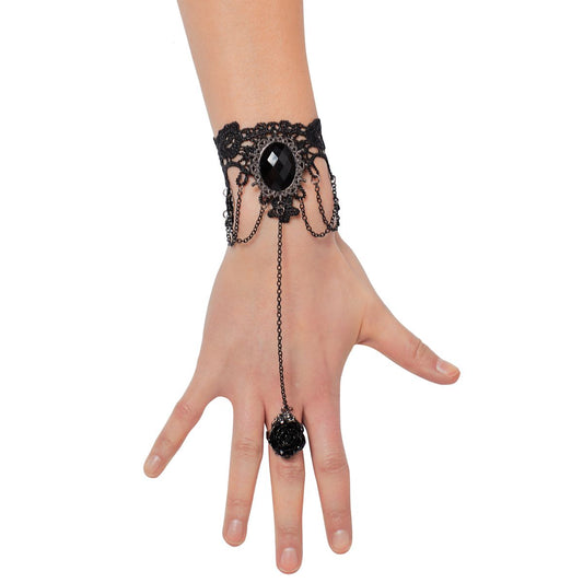 Vampire Lace Hand Chain BLACK