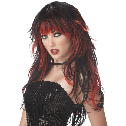Tempting Tresses Wig BLACK AND RED