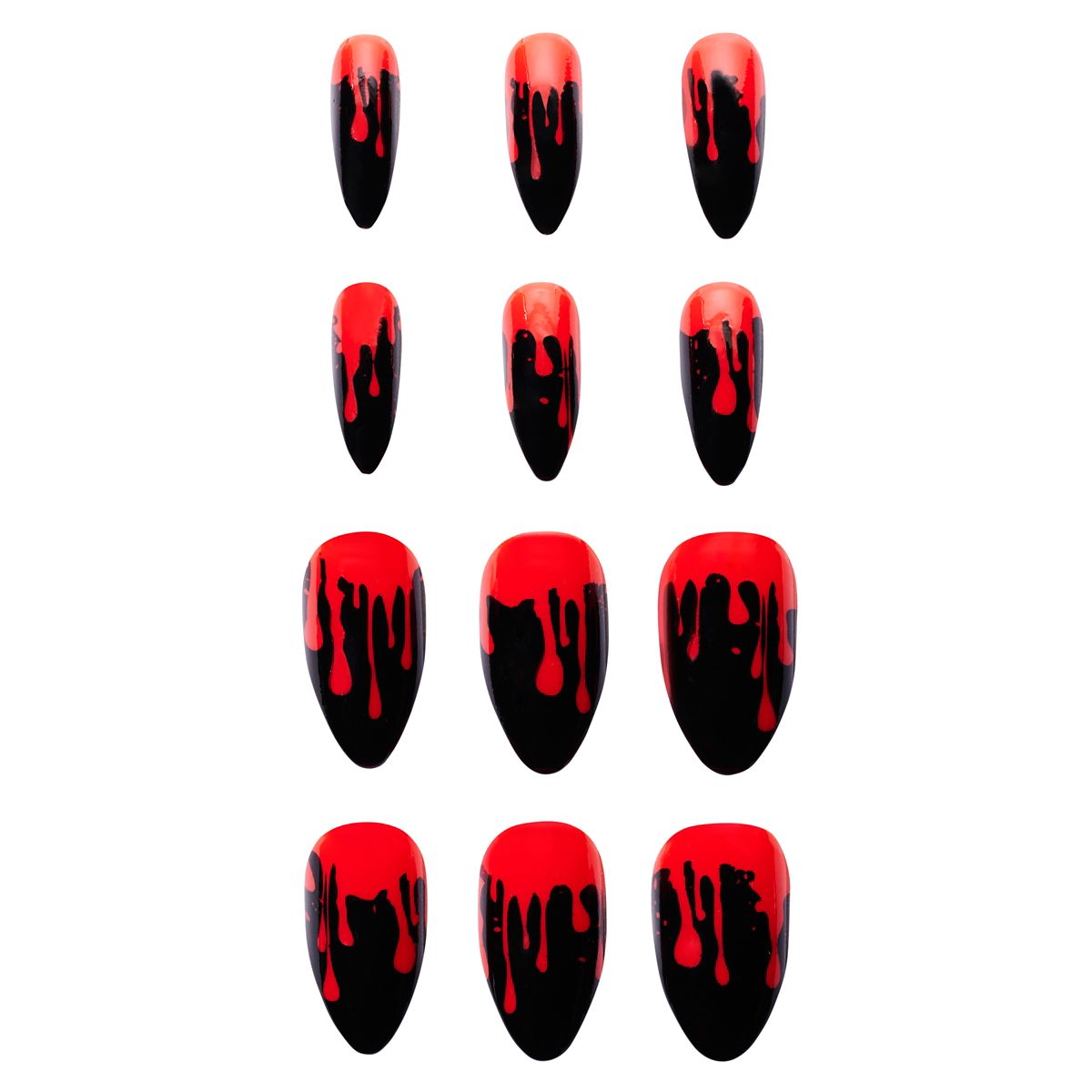 Horror Icon Bloody Press On Nails BLACK AND RED