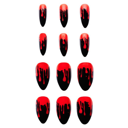 Horror Icon Bloody Press On Nails BLACK AND RED