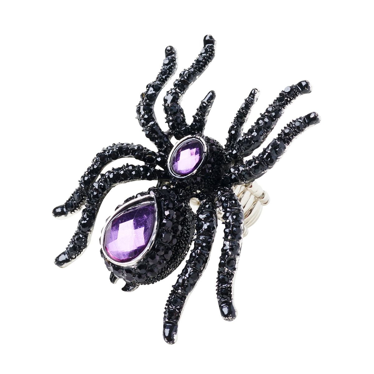 Purple Gem Spider Ring BLACK AND PURPLE