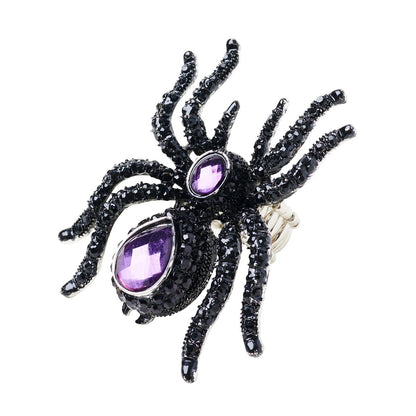 Purple Gem Spider Ring BLACK AND PURPLE