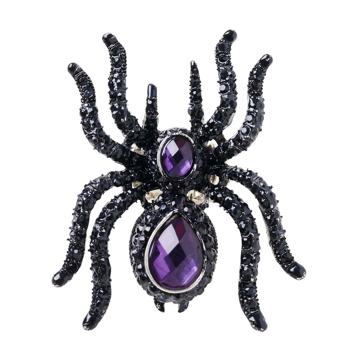 Purple Gem Spider Ring BLACK AND PURPLE