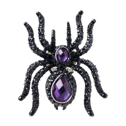 Purple Gem Spider Ring BLACK AND PURPLE