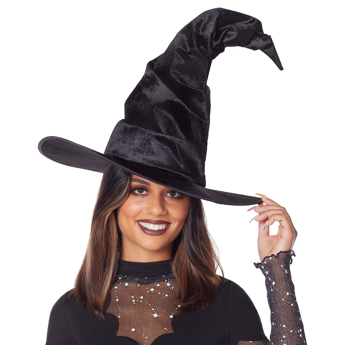Black Crooked Witch Hat BLACK