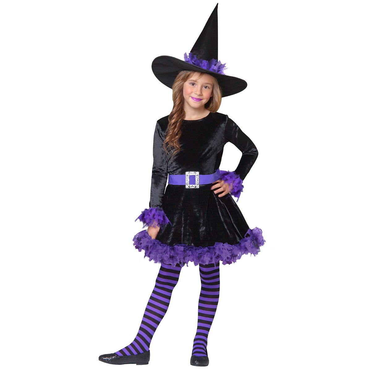 Kids Purple Shredded Witch Costume PURPLE