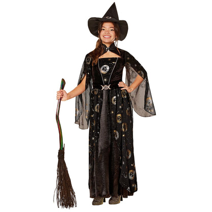 Kids Gold Dust Celestial Witch Costume BLACK/GOLD