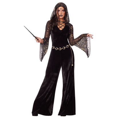 Adult Spellbinding Witch Jumpsuit Costume BLACK