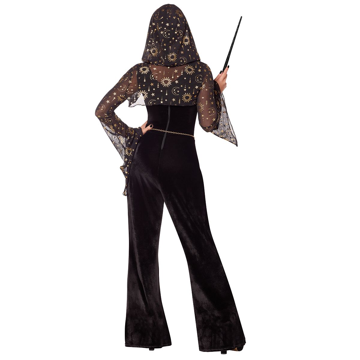 Adult Spellbinding Witch Jumpsuit Costume BLACK