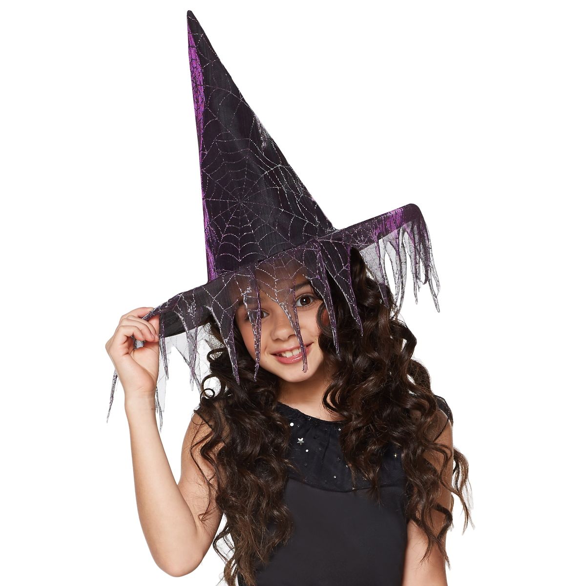Girls Glitter Witch Hat BLACK