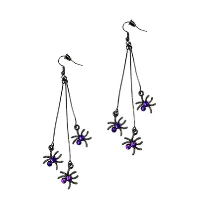 Purple Spider Dangle Earrings PURPLE