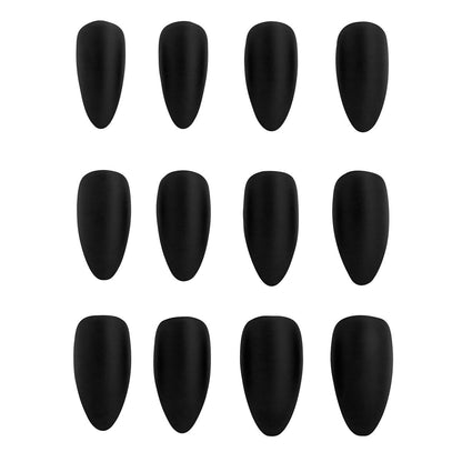 Kids Twilight Press On Matte Black Nails BLACK