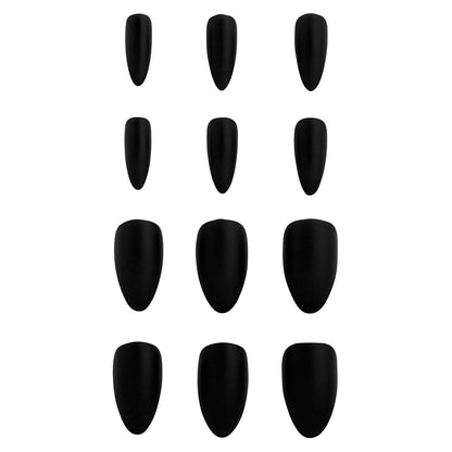 Kids Twilight Press On Matte Black Nails BLACK