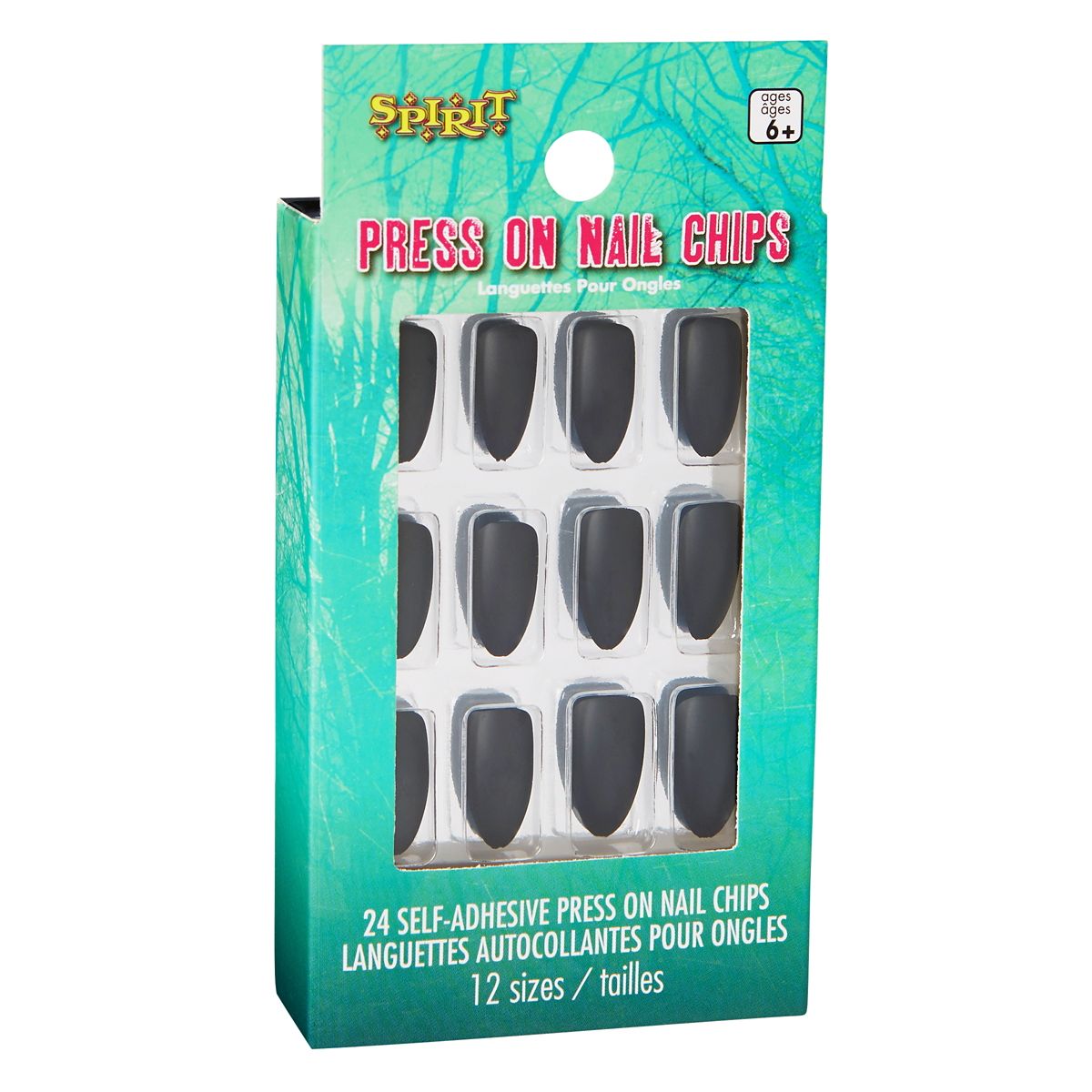 Kids Twilight Press On Matte Black Nails BLACK