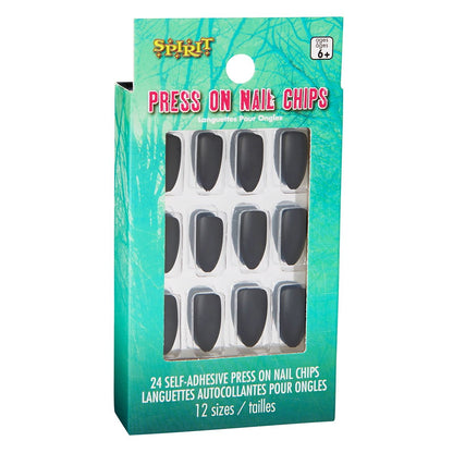Kids Twilight Press On Matte Black Nails BLACK