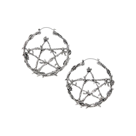 Pentagram Hoop Earrings SILVER