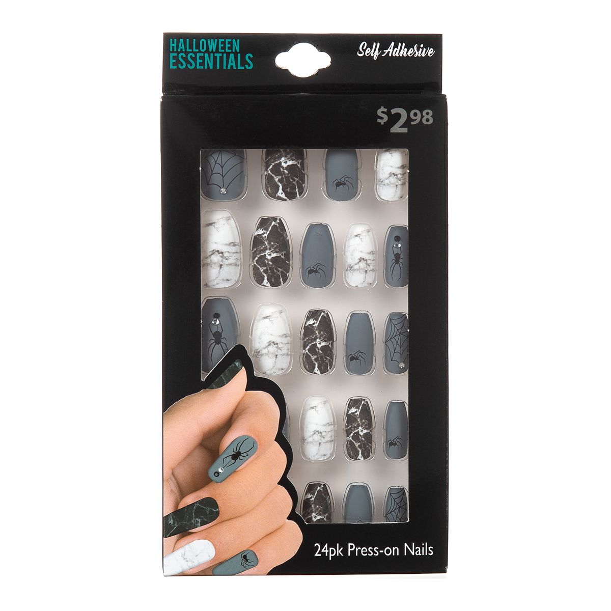 Spider Press On Nails GRAY