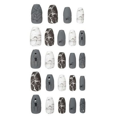 Spider Press On Nails GRAY