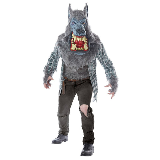 Adult Big Head Werewolf Costume MULTI-COLOR